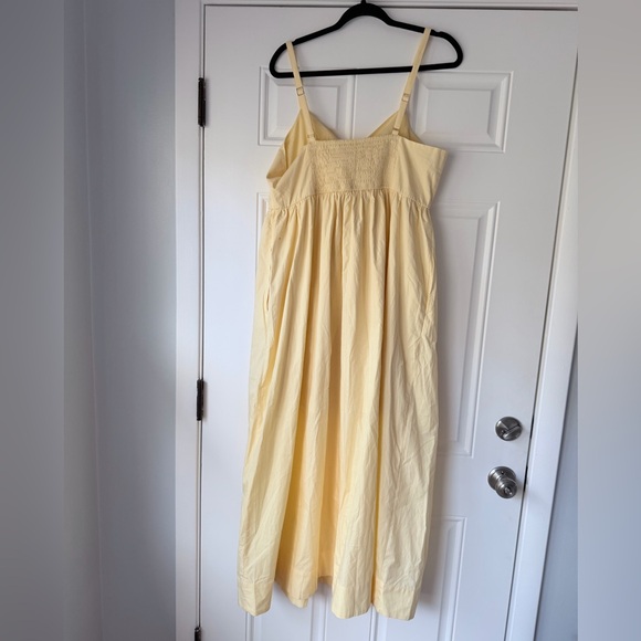 A&F Abercrombie & Fitch Sweetheart Babydoll butter yellow midi dress size XL - Picture 3 of 6